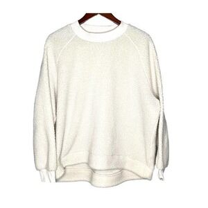 OLD NAVY SHERPA PULLOVER off white / seasalt long sleeve crewneck size XL